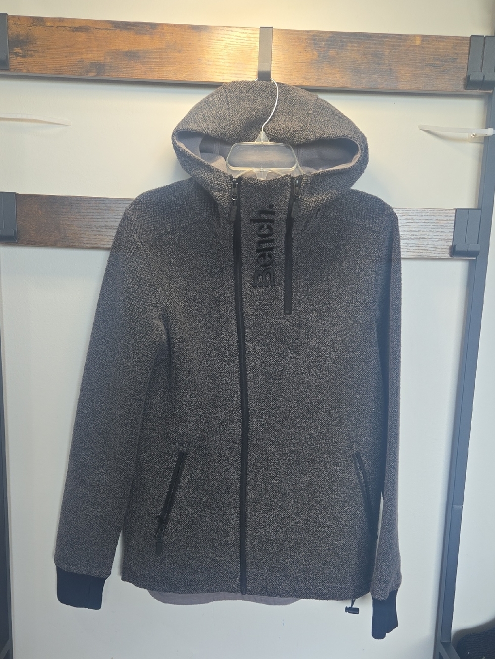 Bench Men's Gray Hooded Zip Jacket